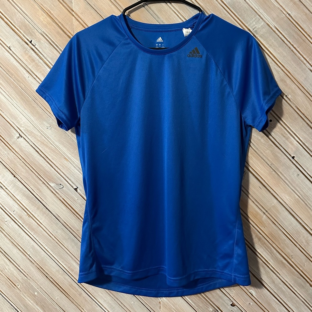 Adidas Climalite Women’s Vibrant Blue Athletic Short Sleeve Tee Shirt